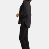 Puff Sleeve Popover Top - Black