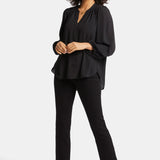 Puff Sleeve Popover Top - Black