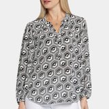 Puff Sleeve Popover Top - Night Owl