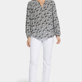 Puff Sleeve Popover Top - Night Owl