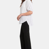 Short Puff Sleeve Popover Top - Optic White