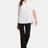 Short Puff Sleeve Popover Top - Optic White