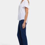 Pleated Flutter Sleeved Blouse - Optic White