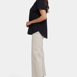 Pleated Flutter Sleeved Blouse - Black