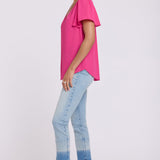 Pleated Flutter Sleeved Blouse - Pink Heart