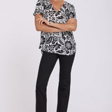 Pleated Flutter Sleeved Blouse - Palm Royale