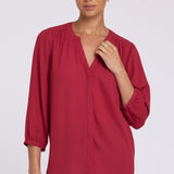 Pintuck Blouse - Beaujolais