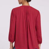 Pintuck Blouse - Beaujolais