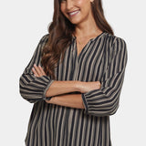 Pintuck Blouse - Benoit Stripe