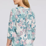 Pintuck Blouse - Floral Mosaic