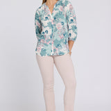 Pintuck Blouse - Floral Mosaic