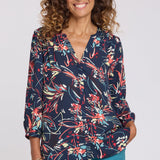 Pintuck Blouse - Blooming Potpourri