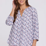 Pintuck Blouse - Aurora Abstract