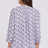 Pintuck Blouse - Aurora Abstract