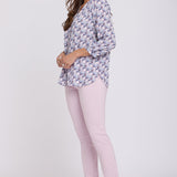 Pintuck Blouse - Aurora Abstract