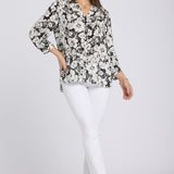 Pintuck Blouse - Poignant Poppies