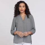 Pintuck Blouse - Night Daisy
