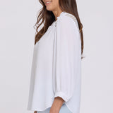 Lorelei Lace Yoke Blouse - Optic White