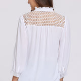 Lorelei Lace Yoke Blouse - Optic White