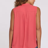 Sleeveless Tie-Neck Blouse - Chrysanthemum