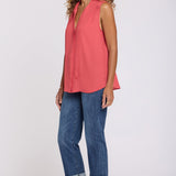 Sleeveless Tie-Neck Blouse - Chrysanthemum
