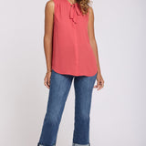 Sleeveless Tie-Neck Blouse - Chrysanthemum