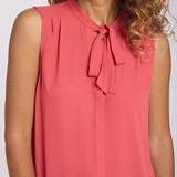 Sleeveless Tie-Neck Blouse - Chrysanthemum