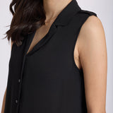 Gabrielle Sleeveless Blouse - Black