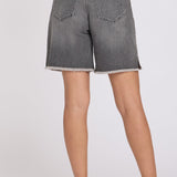 Naomi Relaxed A-Line Denim Shorts - Dusty Ash