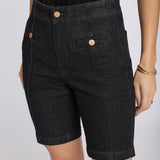 Ella Denim Shorts - Black Rinse