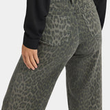 Teresa Wide Leg Ankle Jeans - Vine Leaf Leopard