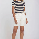 Diana Relaxed Denim Shorts - Vintage White