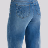 Brigitte Wide Leg Capri Jeans - Pacifica