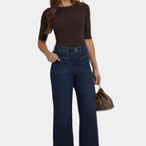 Teresa Wide Leg Ankle Jeans - Blacken Blue