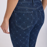 Marilyn Straight Ankle Jeans - Geo Flower Print