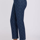 Marilyn Straight Ankle Jeans - Geo Flower Print