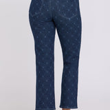 Marilyn Straight Ankle Jeans - Geo Flower Print
