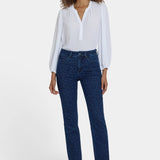 Marilyn Straight Jeans - Dark Denim Leopard