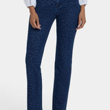 Marilyn Straight Jeans - Dark Denim Leopard