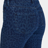 Marilyn Straight Jeans - Dark Denim Leopard
