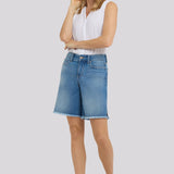 Naomi Relaxed A-Line Denim Shorts - Pacifica