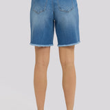 Naomi Relaxed A-Line Denim Shorts - Pacifica