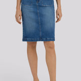 High Rise Denim Skirt - Wild River