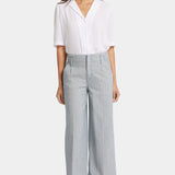 Mona Wide Leg Trouser Ankle Jeans - Canyon River Stripe