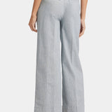 Mona Wide Leg Trouser Ankle Jeans - Canyon River Stripe
