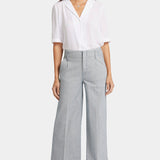 Mona Wide Leg Trouser Ankle Jeans - Canyon River Stripe