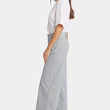 Mona Wide Leg Trouser Ankle Jeans - Canyon River Stripe