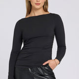 Boatneck Knit Top - Black
