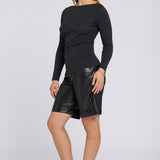 Boatneck Knit Top - Black