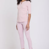 Ribbed Elbow Sleeved Henley - Rock Flower